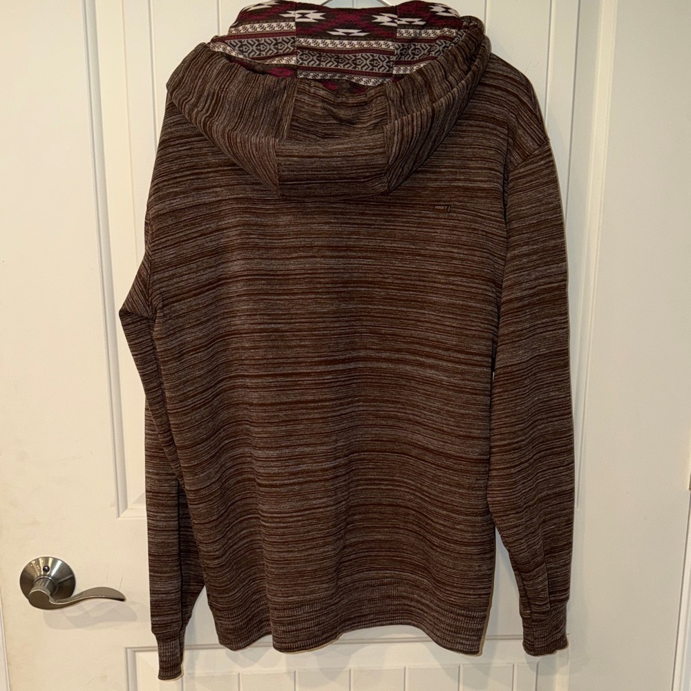 Hooey Striped Brown Hoodie for Men - Picture 5 of 5